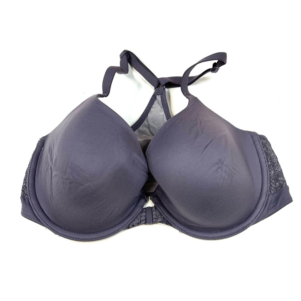 Body By Victorias Secret Bra 32dd Racerback Lined Demi Bra Solid Purple #2467